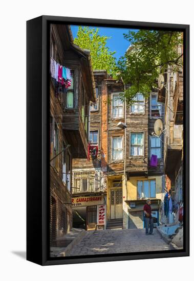 Traditional Ottoman Timber Houses in Fatih District, Istanbul, Turkey-Stefano Politi Markovina-Framed Premier Image Canvas