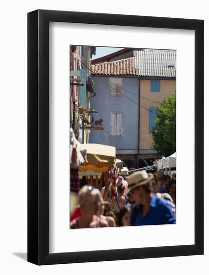 Traditional Outdoor Market in the Historic Town of Mirepoix, Languedoc-Roussillon, France, Europe-Martin Child-Framed Photographic Print