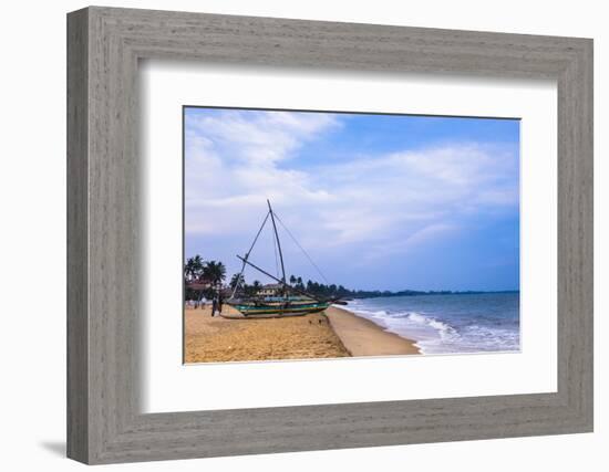 Traditional Outrigger Fishing Boat (Oruva), Negombo Beach, Negombo, Sri Lanka, Asia-Matthew Williams-Ellis-Framed Photographic Print