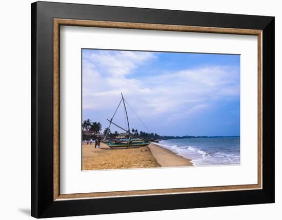 Traditional Outrigger Fishing Boat (Oruva), Negombo Beach, Negombo, Sri Lanka, Asia-Matthew Williams-Ellis-Framed Photographic Print