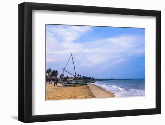 Traditional Outrigger Fishing Boat (Oruva), Negombo Beach, Negombo, Sri Lanka, Asia-Matthew Williams-Ellis-Framed Photographic Print