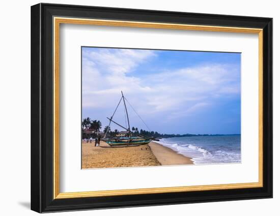 Traditional Outrigger Fishing Boat (Oruva), Negombo Beach, Negombo, Sri Lanka, Asia-Matthew Williams-Ellis-Framed Photographic Print