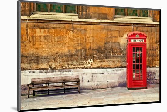 Traditional Phone Box London-null-Mounted Art Print