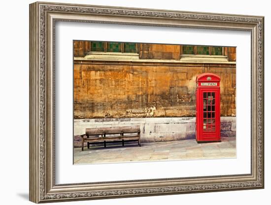 Traditional Phone Box London-null-Framed Art Print