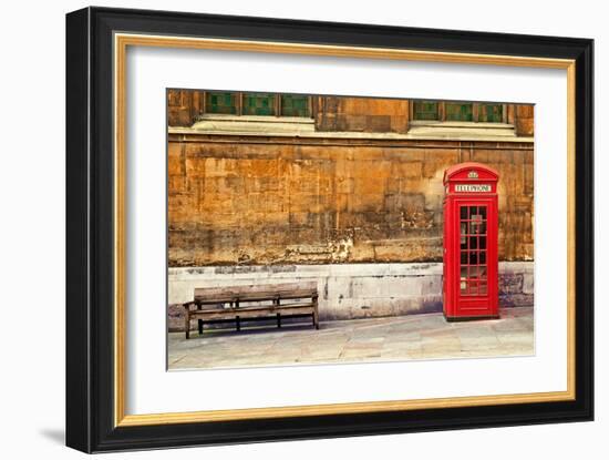 Traditional Phone Box London-null-Framed Art Print