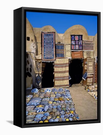 Traditional Pottery and Rug Shop, Tunisia, North Africa, Africa-Papadopoulos Sakis-Framed Premier Image Canvas
