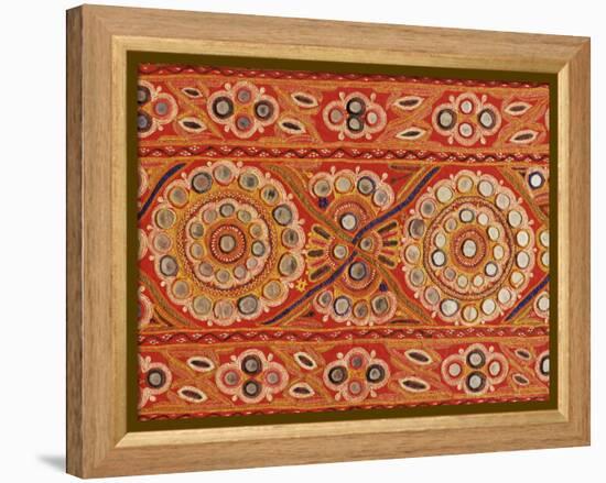 Traditional Rabari Tribal Embroidered Fabrics, Kutch, Gujarat State, India-John Henry Claude Wilson-Framed Premier Image Canvas