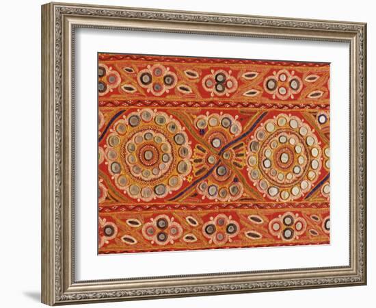 Traditional Rabari Tribal Embroidered Fabrics, Kutch, Gujarat State, India-John Henry Claude Wilson-Framed Photographic Print