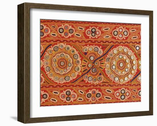 Traditional Rabari Tribal Embroidered Fabrics, Kutch, Gujarat State, India-John Henry Claude Wilson-Framed Photographic Print