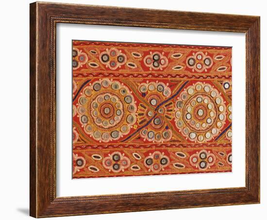 Traditional Rabari Tribal Embroidered Fabrics, Kutch, Gujarat State, India-John Henry Claude Wilson-Framed Photographic Print