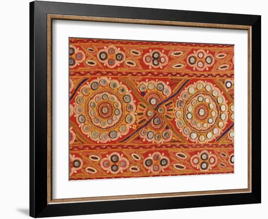 Traditional Rabari Tribal Embroidered Fabrics, Kutch, Gujarat State, India-John Henry Claude Wilson-Framed Photographic Print