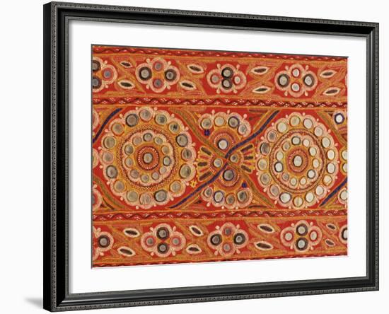 Traditional Rabari Tribal Embroidered Fabrics, Kutch, Gujarat State, India-John Henry Claude Wilson-Framed Photographic Print