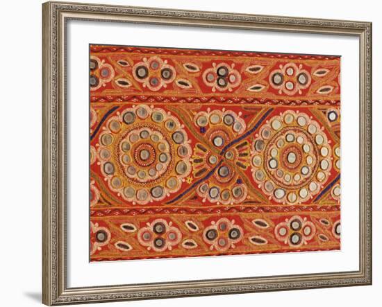 Traditional Rabari Tribal Embroidered Fabrics, Kutch, Gujarat State, India-John Henry Claude Wilson-Framed Photographic Print