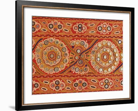 Traditional Rabari Tribal Embroidered Fabrics, Kutch, Gujarat State, India-John Henry Claude Wilson-Framed Photographic Print