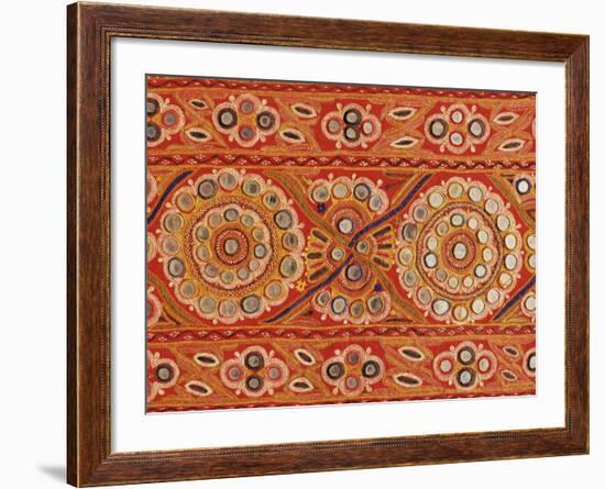 Traditional Rabari Tribal Embroidered Fabrics, Kutch, Gujarat State, India-John Henry Claude Wilson-Framed Photographic Print