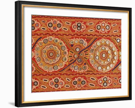 Traditional Rabari Tribal Embroidered Fabrics, Kutch, Gujarat State, India-John Henry Claude Wilson-Framed Photographic Print