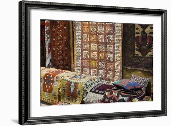 Traditional Rugs for Sale, Grand Bazaar, Istanbul, Turkey, Western Asia-Martin Child-Framed Photographic Print