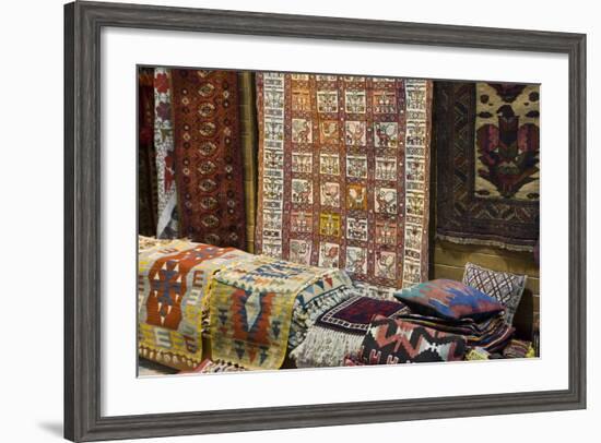 Traditional Rugs for Sale, Grand Bazaar, Istanbul, Turkey, Western Asia-Martin Child-Framed Photographic Print