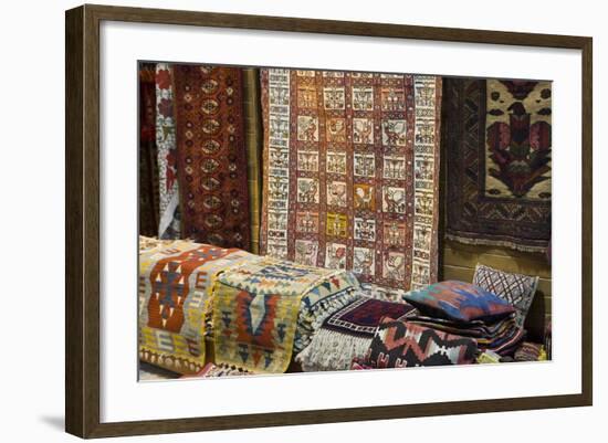 Traditional Rugs for Sale, Grand Bazaar, Istanbul, Turkey, Western Asia-Martin Child-Framed Photographic Print