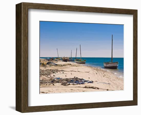 Traditional Sailing Boat in the Banc D'Arguin, UNESCO World Heritage Site, Mauritania, Africa-Michael Runkel-Framed Photographic Print