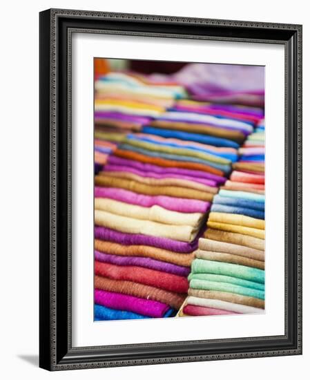 Traditional Silk Scarves of Northern Thailand at the Night Market, Chiang Rai, Thailand-Matthew Williams-Ellis-Framed Photographic Print