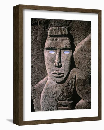 Traditional Stone Carving, Rarotonga, Cook Islands-Neil Farrin-Framed Photographic Print