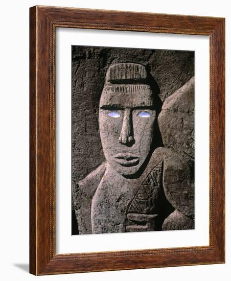 Traditional Stone Carving, Rarotonga, Cook Islands-Neil Farrin-Framed Photographic Print