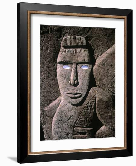 Traditional Stone Carving, Rarotonga, Cook Islands-Neil Farrin-Framed Photographic Print