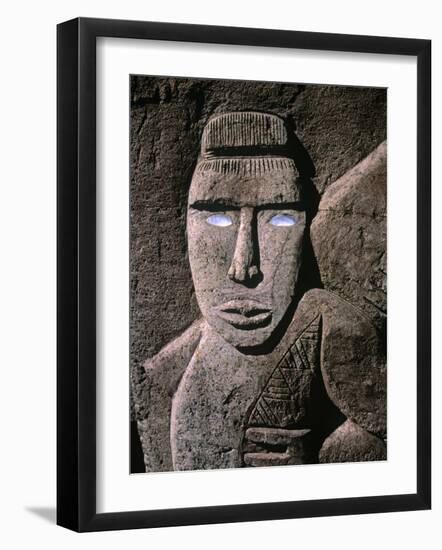 Traditional Stone Carving, Rarotonga, Cook Islands-Neil Farrin-Framed Photographic Print