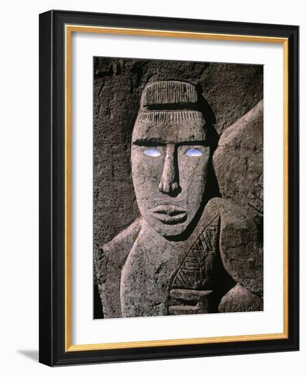 Traditional Stone Carving, Rarotonga, Cook Islands-Neil Farrin-Framed Photographic Print