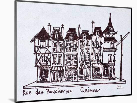 Traditional storefronts along Rue des Boucheries, Quimper, Brittany, France.-Richard Lawrence-Mounted Photographic Print