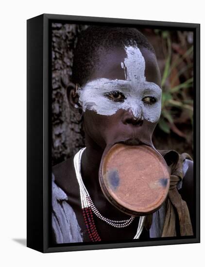 Traditional Surma Tribe Lip Plate, Ethiopia-Gavriel Jecan-Framed Premier Image Canvas