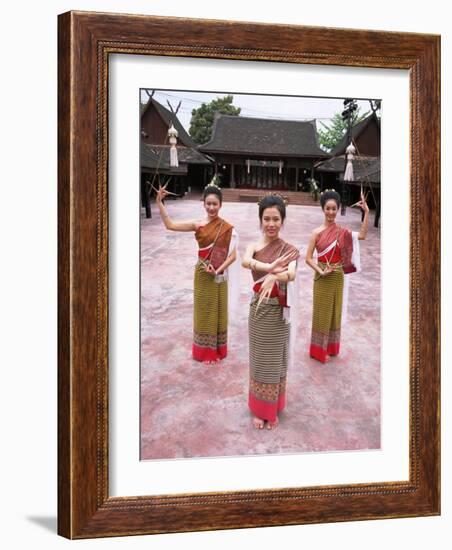 Traditional Thai Dancers, Old Chiang Mai Cultural Centre, Chiang Mai, Thailand, Southeast Asia-Gavin Hellier-Framed Photographic Print