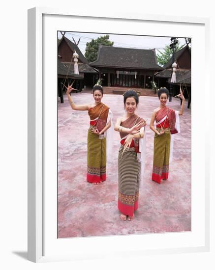 Traditional Thai Dancers, Old Chiang Mai Cultural Centre, Chiang Mai, Thailand, Southeast Asia-Gavin Hellier-Framed Photographic Print