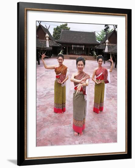 Traditional Thai Dancers, Old Chiang Mai Cultural Centre, Chiang Mai, Thailand, Southeast Asia-Gavin Hellier-Framed Photographic Print