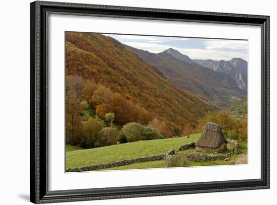 Traditional Thatched Hut, Brana De Fuexu, Valle Del Lago, Somiedo Np. Asturias, Spain-Juan Manuel Borrero-Framed Photographic Print