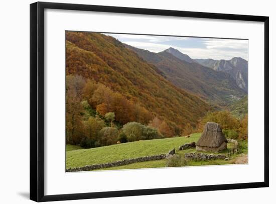 Traditional Thatched Hut, Brana De Fuexu, Valle Del Lago, Somiedo Np. Asturias, Spain-Juan Manuel Borrero-Framed Photographic Print