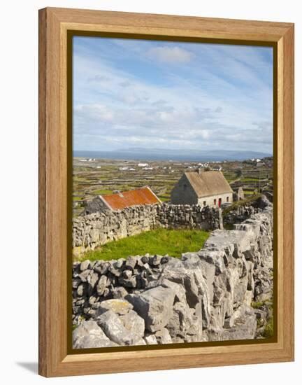 Traditional Thatched Roof Cottage, Inisheer, Aran Islands, Co, Galway, Ireland-Doug Pearson-Framed Premier Image Canvas