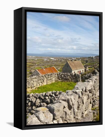 Traditional Thatched Roof Cottage, Inisheer, Aran Islands, Co, Galway, Ireland-Doug Pearson-Framed Premier Image Canvas