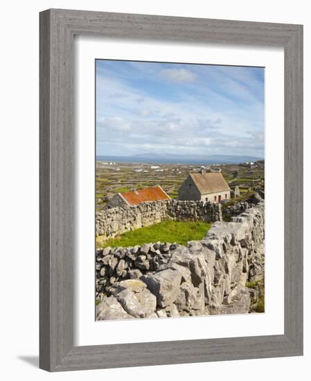 Traditional Thatched Roof Cottage, Inisheer, Aran Islands, Co, Galway, Ireland-Doug Pearson-Framed Photographic Print