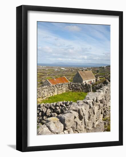 Traditional Thatched Roof Cottage, Inisheer, Aran Islands, Co, Galway, Ireland-Doug Pearson-Framed Photographic Print