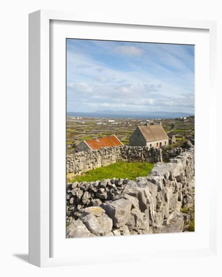 Traditional Thatched Roof Cottage, Inisheer, Aran Islands, Co, Galway, Ireland-Doug Pearson-Framed Photographic Print