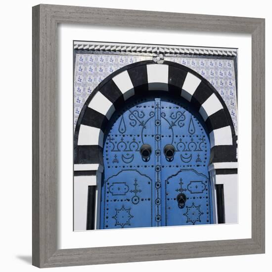 Traditional Tunisian Doorway, Sidi Bou Said, Tunisia, North Africa, Africa-Stuart Black-Framed Photographic Print