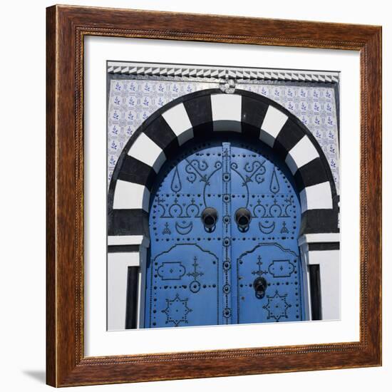 Traditional Tunisian Doorway, Sidi Bou Said, Tunisia, North Africa, Africa-Stuart Black-Framed Photographic Print