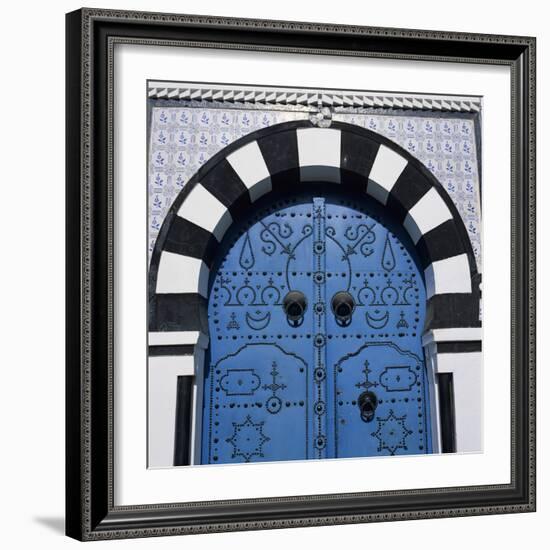 Traditional Tunisian Doorway, Sidi Bou Said, Tunisia, North Africa, Africa-Stuart Black-Framed Photographic Print