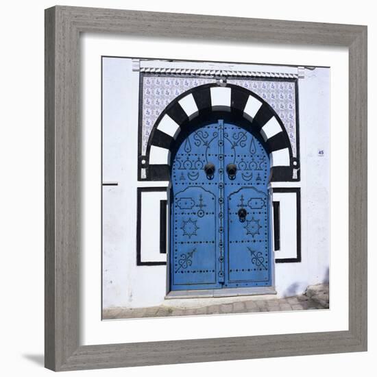 Traditional Tunisian Doorway, Sidi Bou Said, Tunisia, North Africa, Africa-Stuart Black-Framed Photographic Print