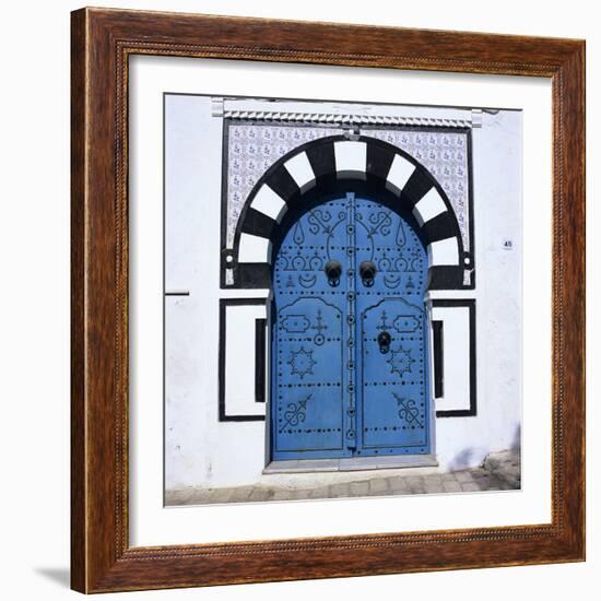 Traditional Tunisian Doorway, Sidi Bou Said, Tunisia, North Africa, Africa-Stuart Black-Framed Photographic Print