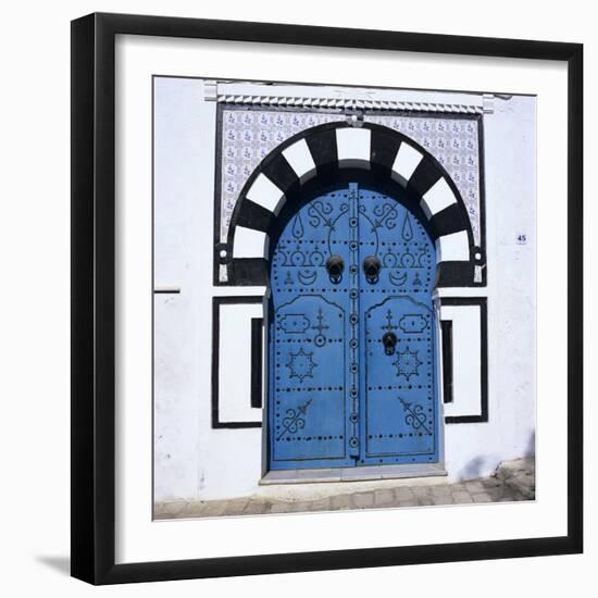 Traditional Tunisian Doorway, Sidi Bou Said, Tunisia, North Africa, Africa-Stuart Black-Framed Photographic Print