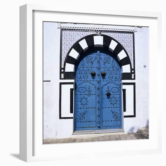 Traditional Tunisian Doorway, Sidi Bou Said, Tunisia, North Africa, Africa-Stuart Black-Framed Photographic Print