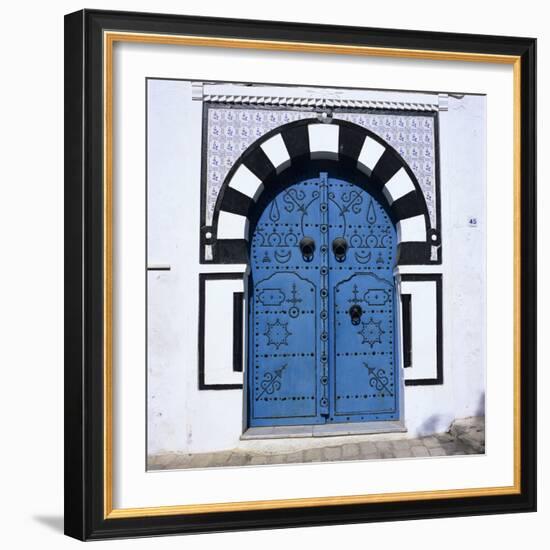 Traditional Tunisian Doorway, Sidi Bou Said, Tunisia, North Africa, Africa-Stuart Black-Framed Photographic Print